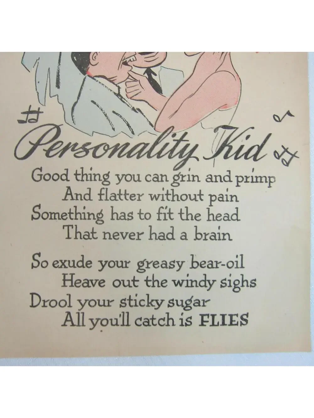 Vintage Vinegar Valentine Personality Kid Penny Dreadful Sarcasm Insult Ephemera